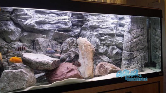 3D grey rock background 148x56cm in 2 sections