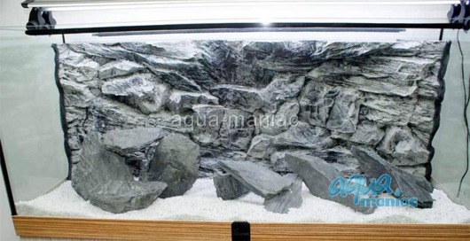 3D grey rock background 196x54cm in 2 sections
