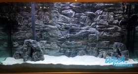 3D grey rock background 148x56cm in 2 sections