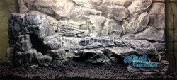 3D grey rock background 77x36cm