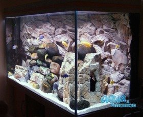 Fluval Roma 90 rock background 58x40cm 1 section
