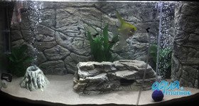 Fluval Vicenza 180 thin grey rock background 88x46 cm 2 sections